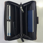 Black Leather Travel Organizer Wallet