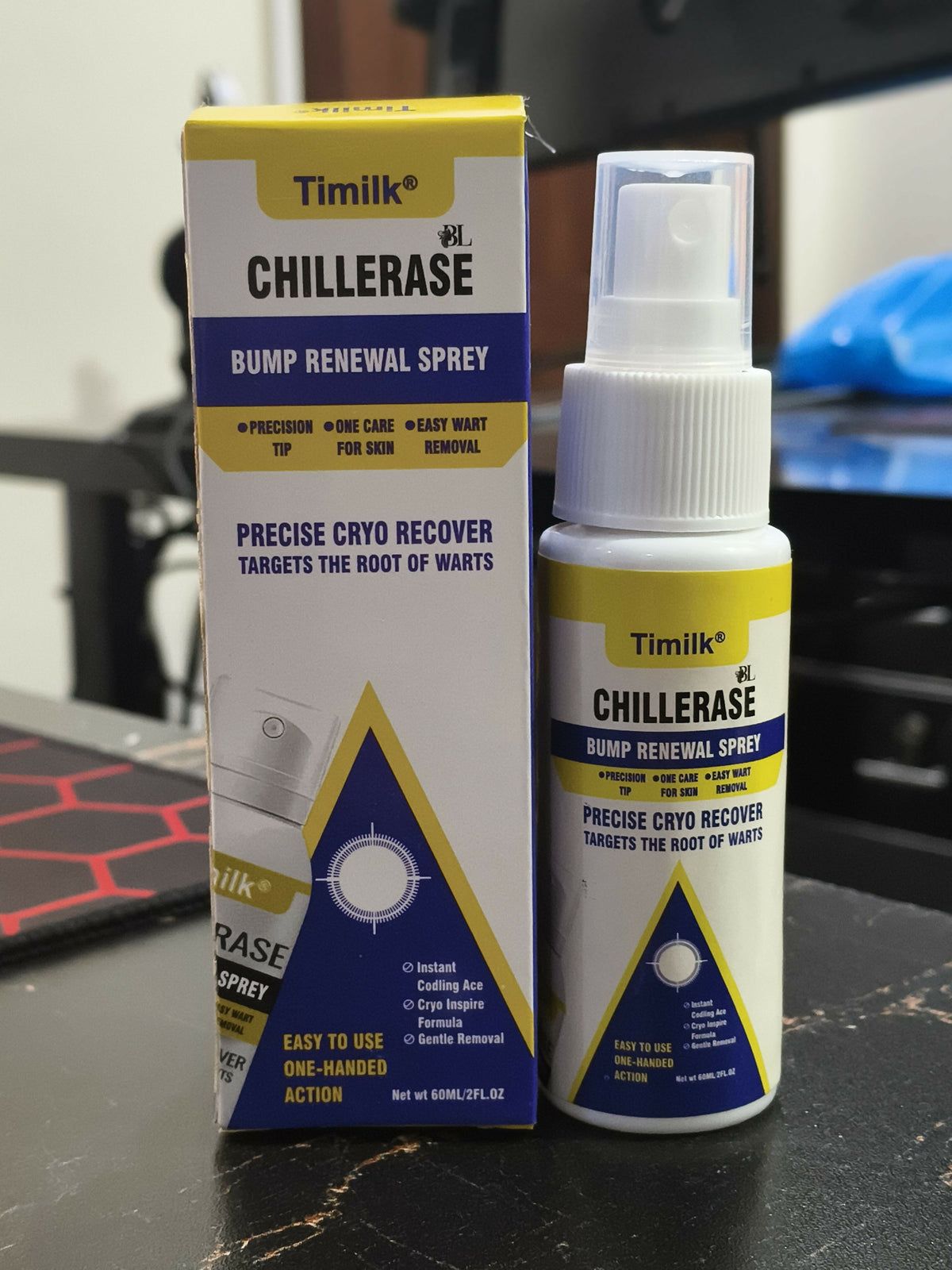 Timilk ChillErase Bump Renewal Spray - Skincare Accessory Designed For Skin Smoothing And Daily Facial Care Routine – 60ML
