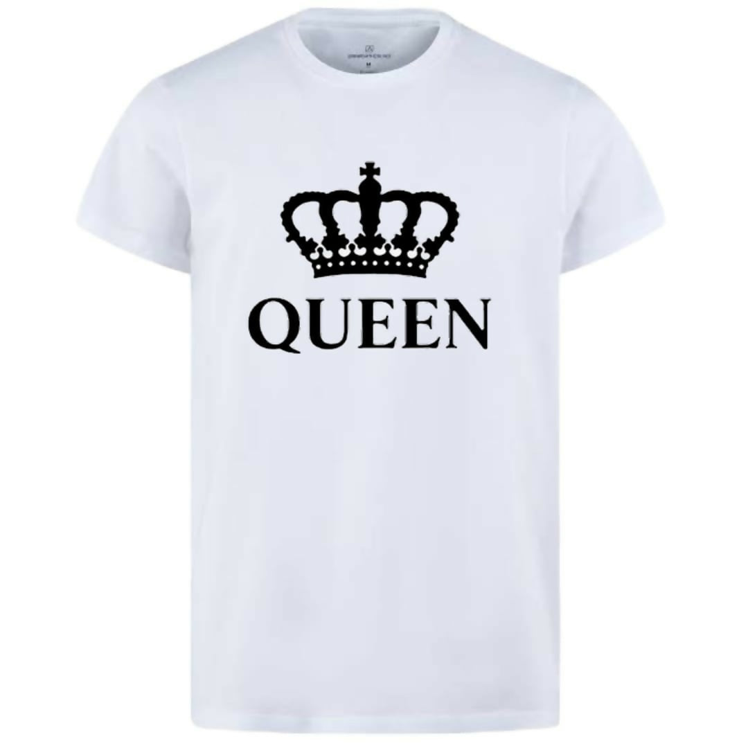 King & Queen Style White T-Shirt – King & Queen Design T-Shirts – Best Quality T-Shirts For Girls | T-Shirt For Women – T-Shirt For Boy | T-Shirt For Men | King T-Shirts | Queen Design T-Shirt – King, Small