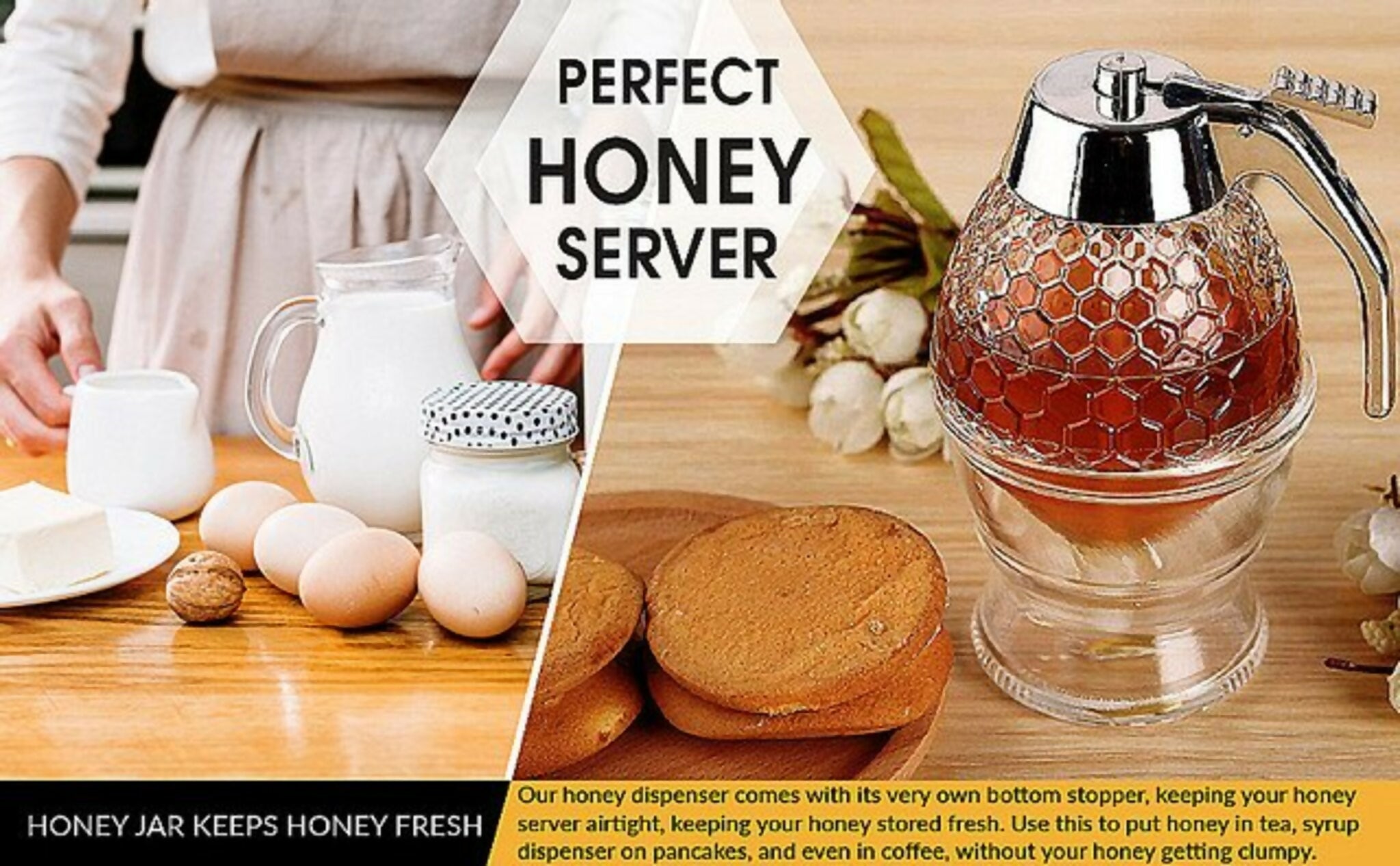 Honey Dispenser Juice Syrup Pot