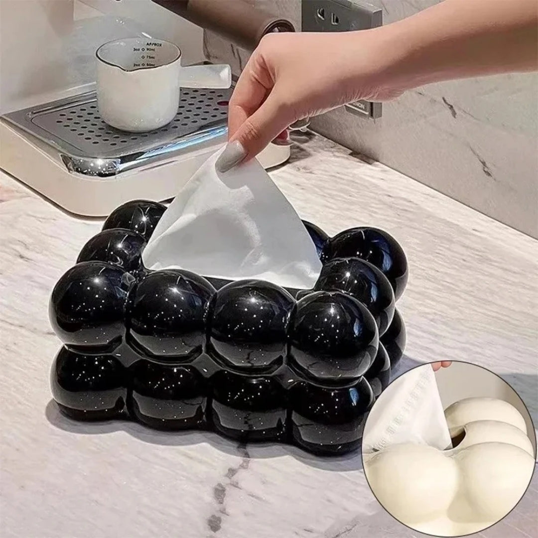 Bubble Shape Tissue Box Holder Non Slip Plastic Cover for Home and Office