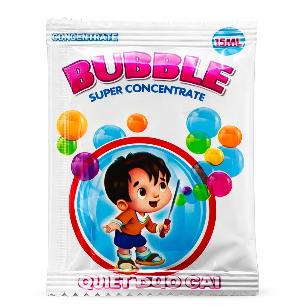 Bubble Concentrate Liquid Sachet,  High Foam Bubble Solution Refill Pack