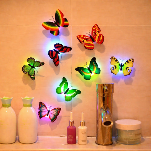 Butterfly, 3D, LED Night Light Glow Color Changing Wall Light
