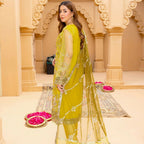 Semi-Stitched Net Embroidered Suit