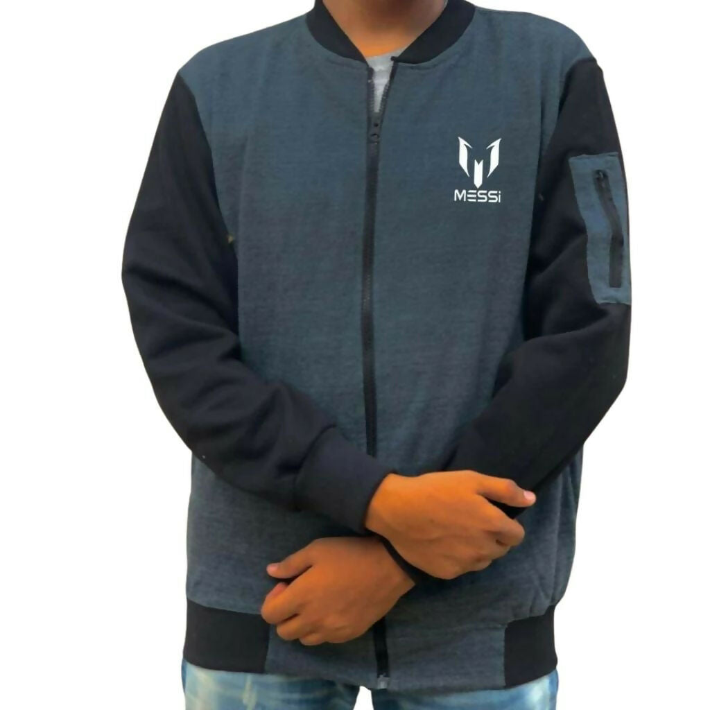 Charcoal Grey Messi Zipper Jacket
