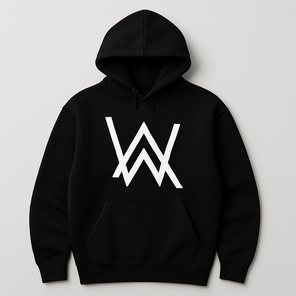 Full Black Hoodie WA Print