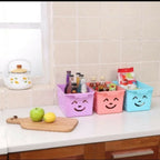 Smile Basket Without Cap Pack of 3 | Multipurpose Storage Organizer Baskets for Kitchen, Home, Office & Bathroom