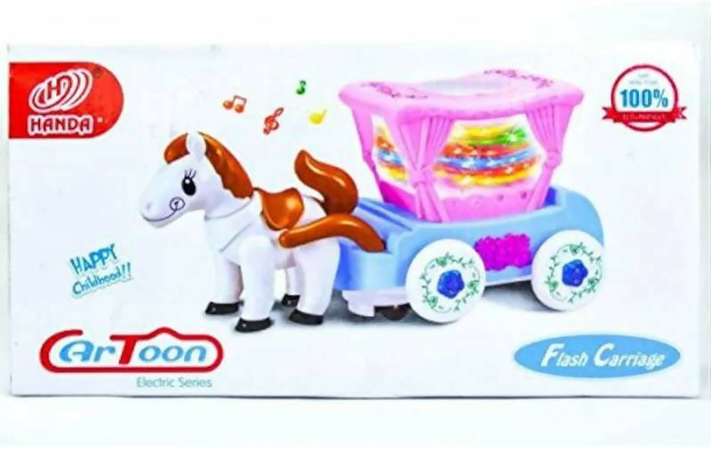 Cartoon Flash Carriage Musical Toy – Light & Sound Fun for Kids