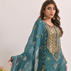 Dress Set, Embroidered Daman Border for Front & Back On Organza