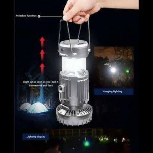 6 in 1 portable outdoor LED camping lantern with fan solar charge rechargeable light