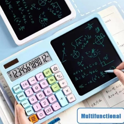 Calculator with Writing Pad LCD Screen, Eco Friendly Dual Function Gadget for Students