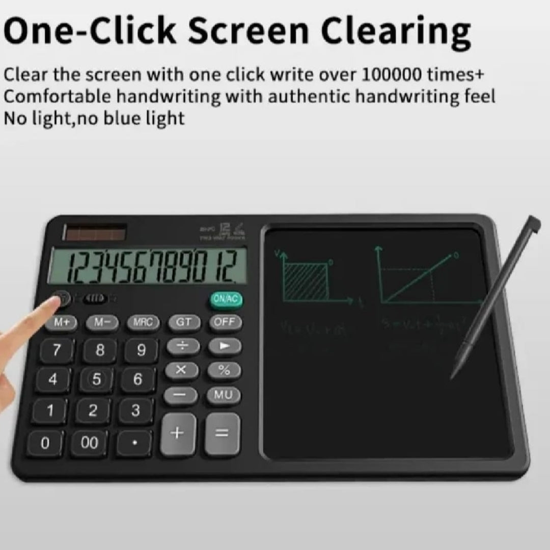 Calculator with Writing Pad LCD Screen, Eco Friendly Dual Function Gadget for Students