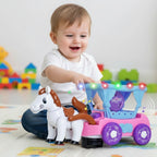 Cartoon Flash Carriage Musical Toy Light and Sound Kids Toy