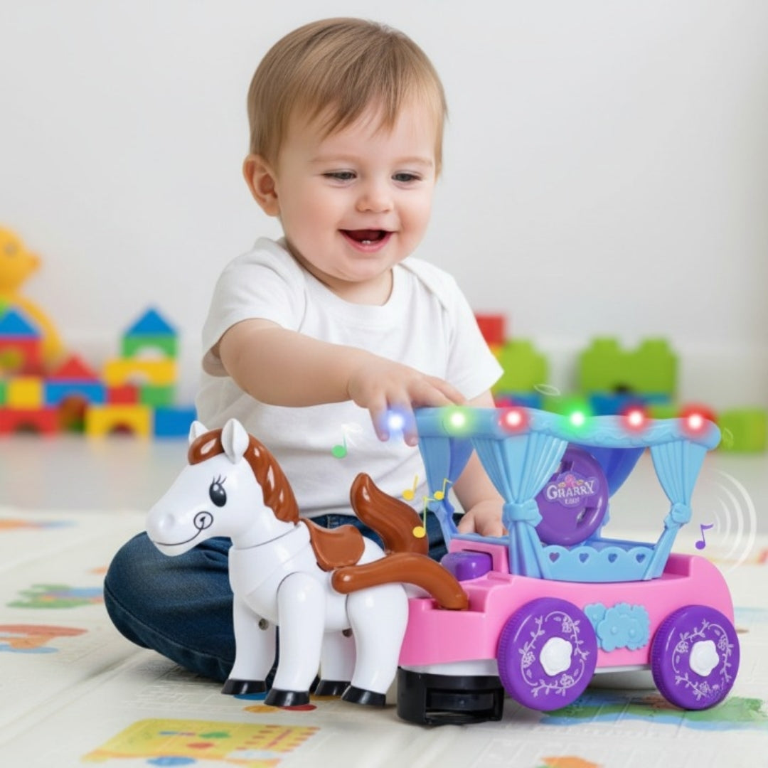 Cartoon Flash Carriage Musical Toy Light and Sound Kids Toy