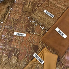 Unstitched Suit, Stunning Mustard and Pink Embroidered NET Ensemble