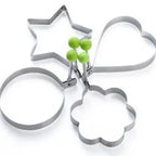 Pack Of 4 New Mould Style Fried Egg Pancake Shaper | Egg Shaper Kitchen Tools Star, Heart, Round, Flower Shaped Stainless Steel