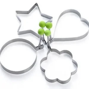 Pack Of 4 New Mould Style Fried Egg Pancake Shaper | Egg Shaper Kitchen Tools Star, Heart, Round, Flower Shaped Stainless Steel