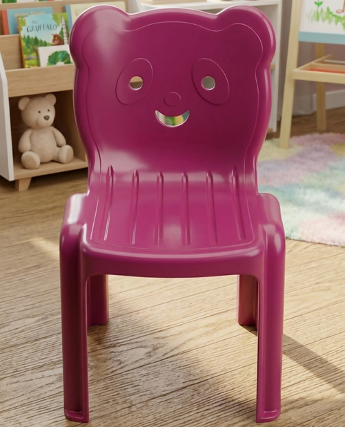 Panda Face Design Kids Chair – Cute Animal Themed Lightweight Seating Furniture Durable Comfortable Miniature Seat For Toddler Playroom (Random Color)