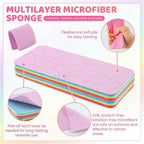 Multi-Purpose Microfiber Rainbow Sponge – 12 Layer Durable Cleaning Sponge for Kitchen & Household Use