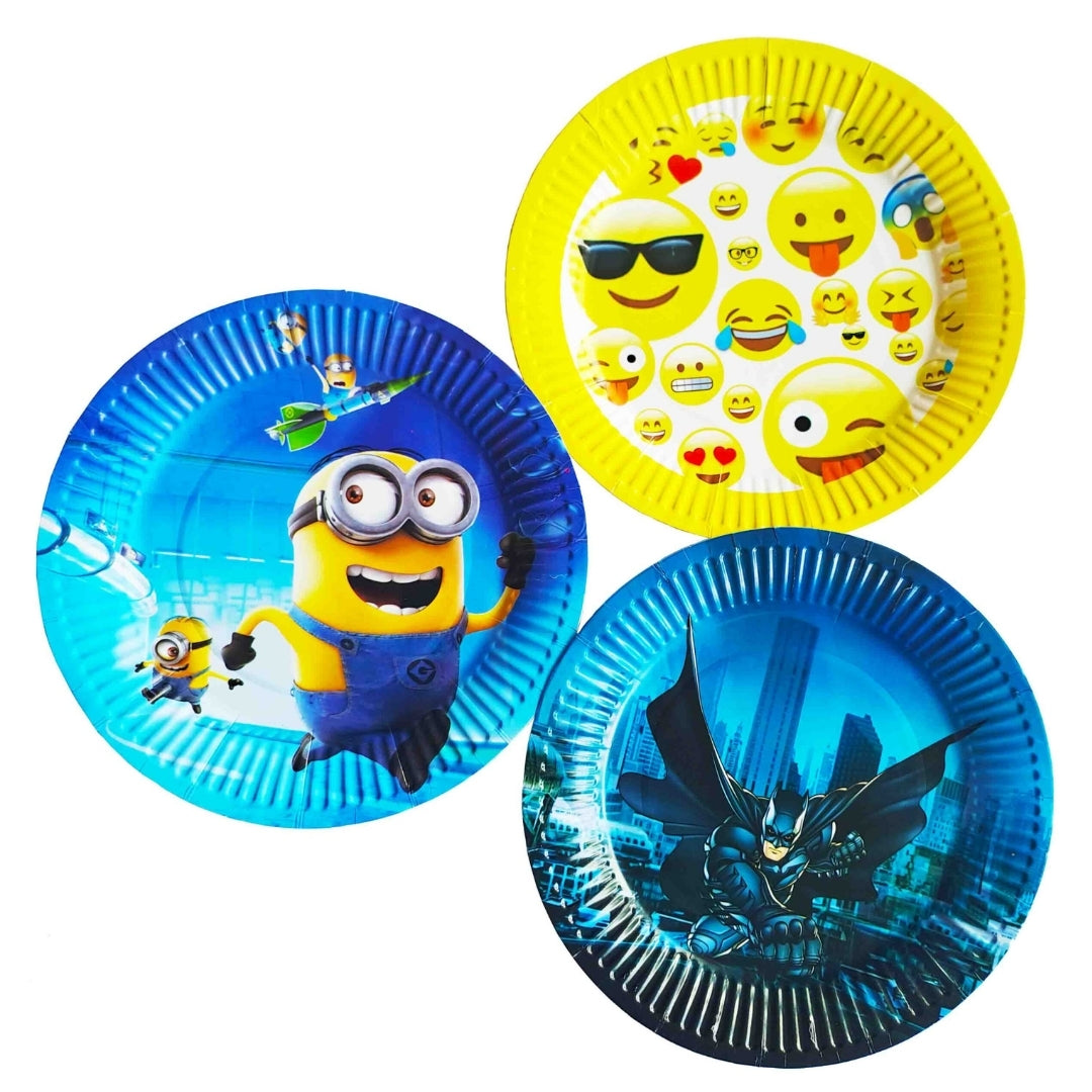 Character Birthday Plates, Disposable Party Plates for Kids - 10 Pcs