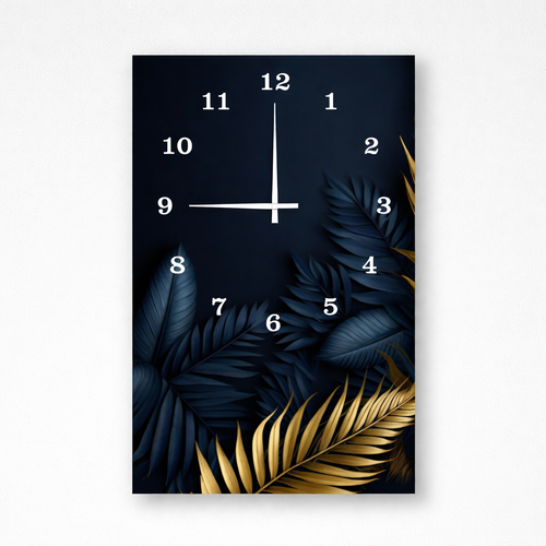 Wooden Wall Clock, Digital Printed Design, Hook Hanging
