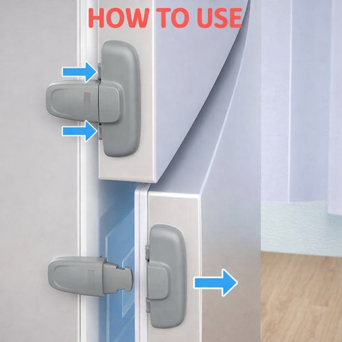 Child Safety Refrigerator Lock ABS Material Easy Install Cabinet and Fridge Lock