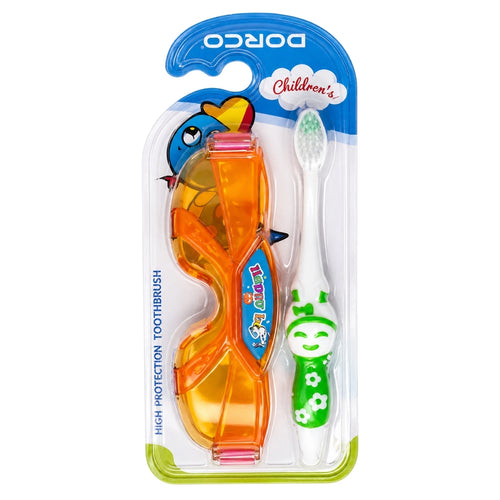 Children Soft Toothbrush with Cover and Toy Gentle Oral Care Set
