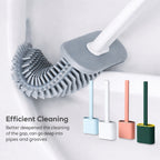 Cleaning Brush, Silicone Toilet Brush with Quick Dry Holder for Bathroom