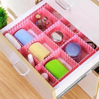 Pack of 4 Plastic Drawer Dividers – DIY Adjustable Partition Boards for Cabinets, Wardrobes & Household Storage.(Random Color)
