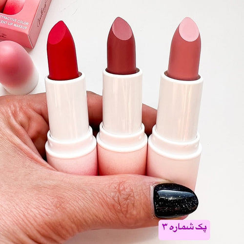 Color Castle Lipstick, High Coverage Long Lasting Smooth Finish -  Pack of 3