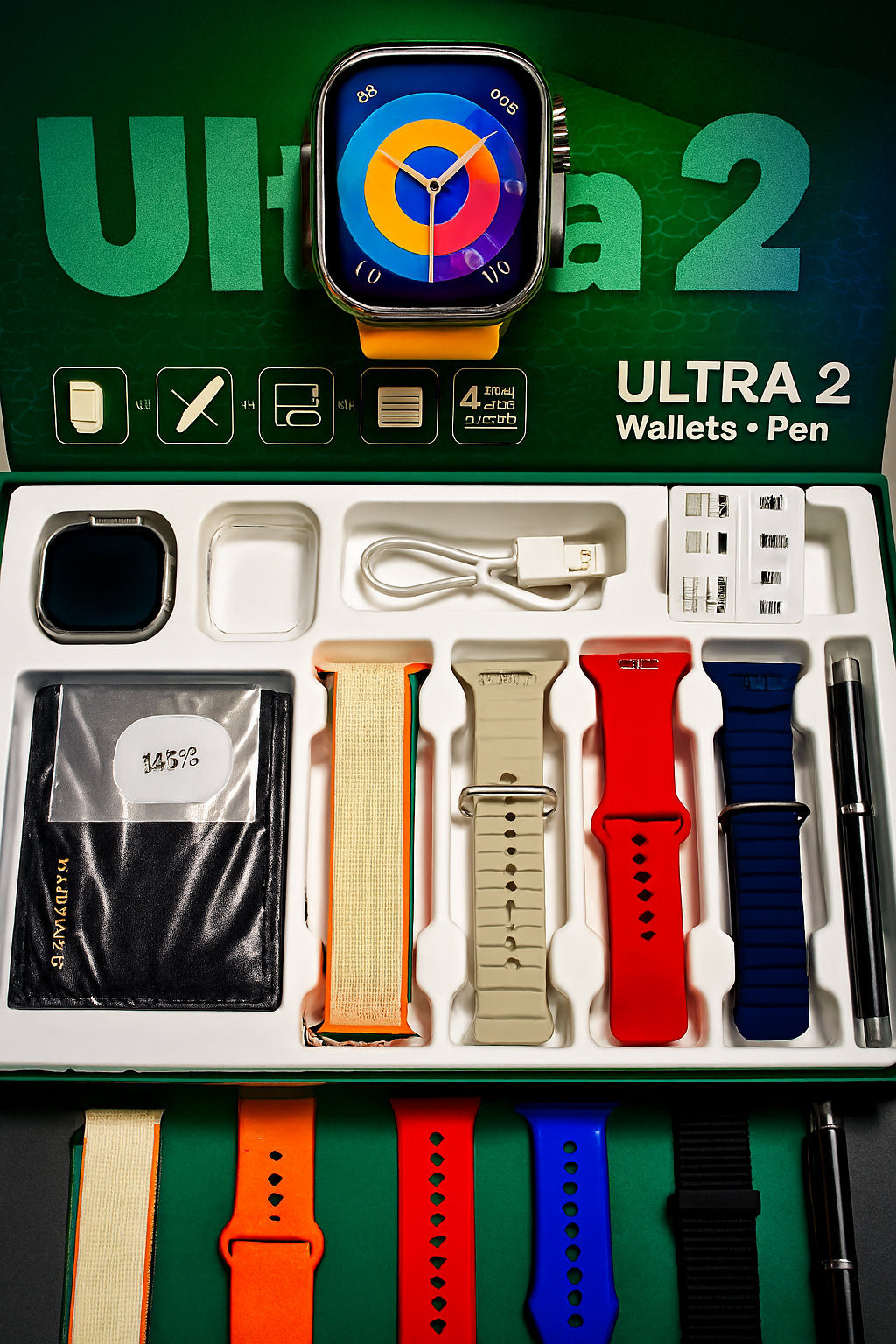 S200 Smart Watch, Full Display with Original Strap, Wallet Feature Protective Cover