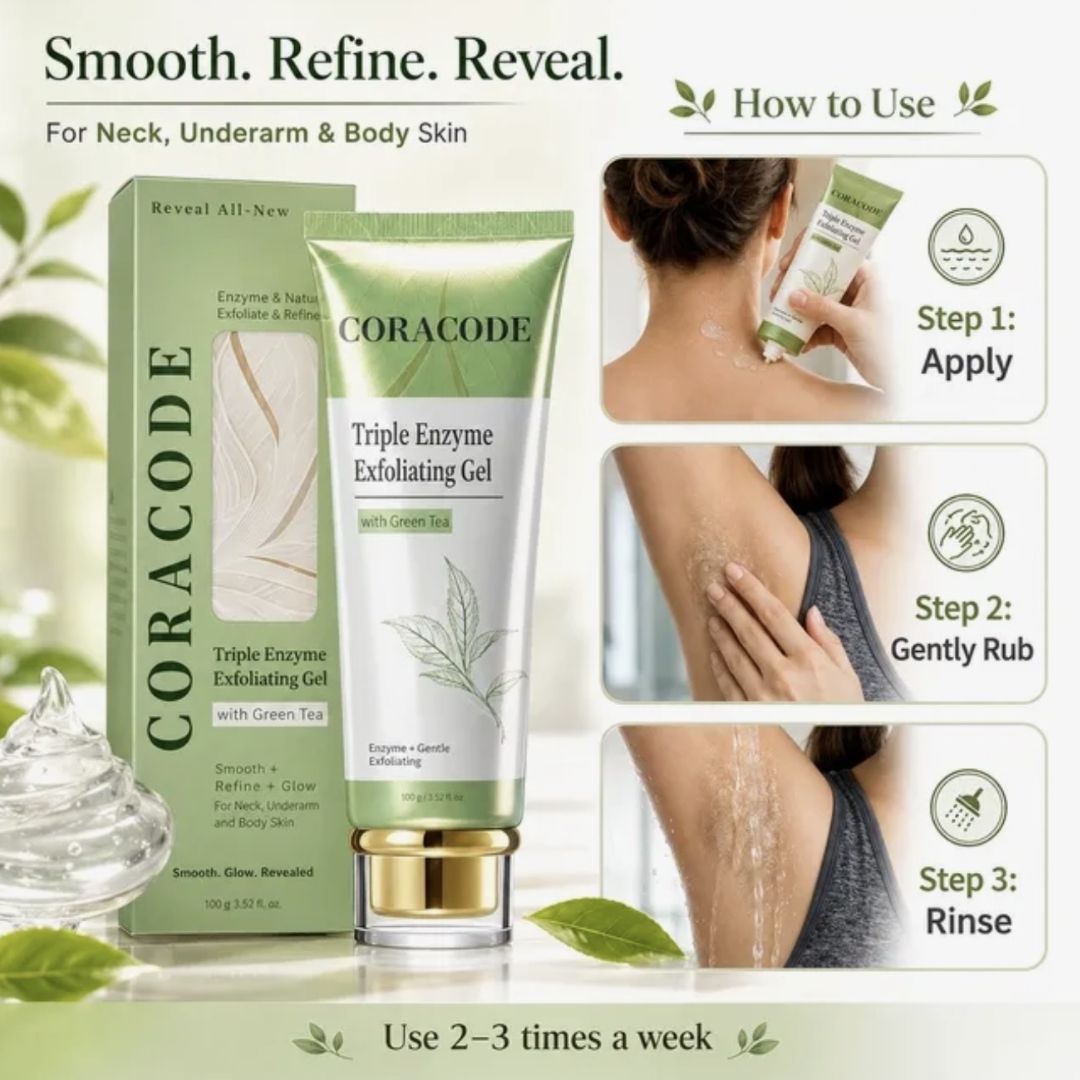 Coracode Triple Enzyme Exfoliating Gel with Green Tea 100g