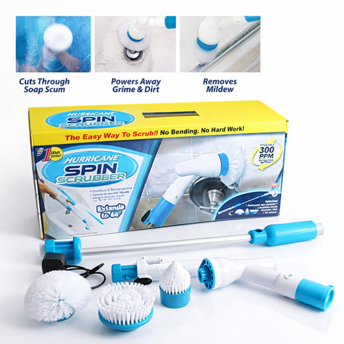 Cordless Power Spin Scrubber with 3 Brush Heads for Home Cleaning