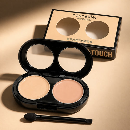 Creamy Concealer Kit Warm Beige with Pressed Powder Makeup Set