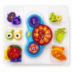Creative building blocks with moving gears