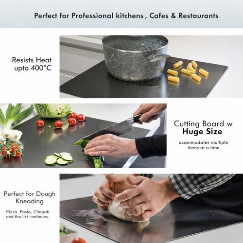 Cutting Board, Stainless Steel, Non Slip Chopping Board Medium Size
