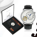 Men’s Watch Analog Leather Wrist Watch – Elegant Quartz Watch with Double Strap & 3ATM Waterproof ( Random Color )
