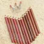 Set of 12/6 Pcs Matte Nude Colors Lip Liners Pigmented Lip Pencils
