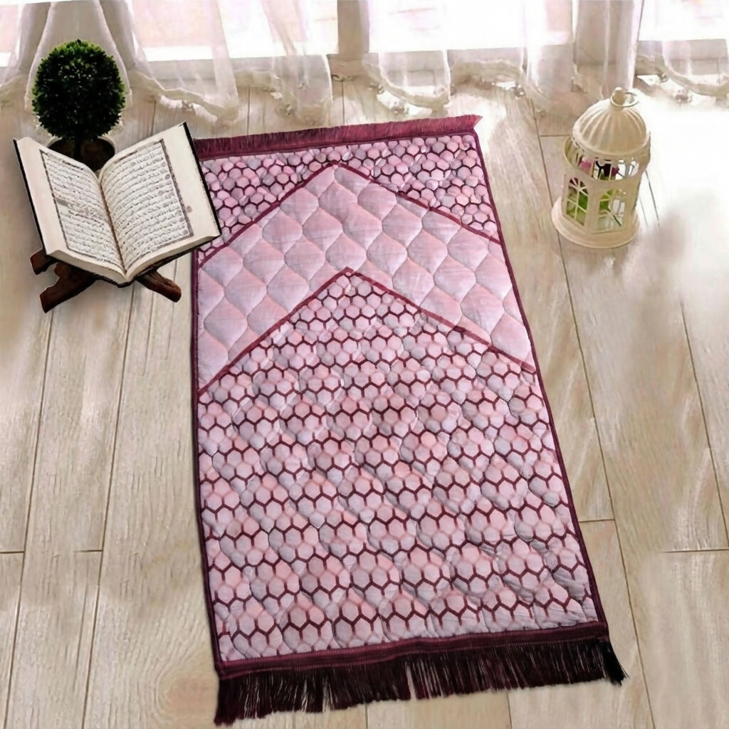 The Velvet Honeycomb Quilted Janamaz prayermat 75x120 cm Design - 5