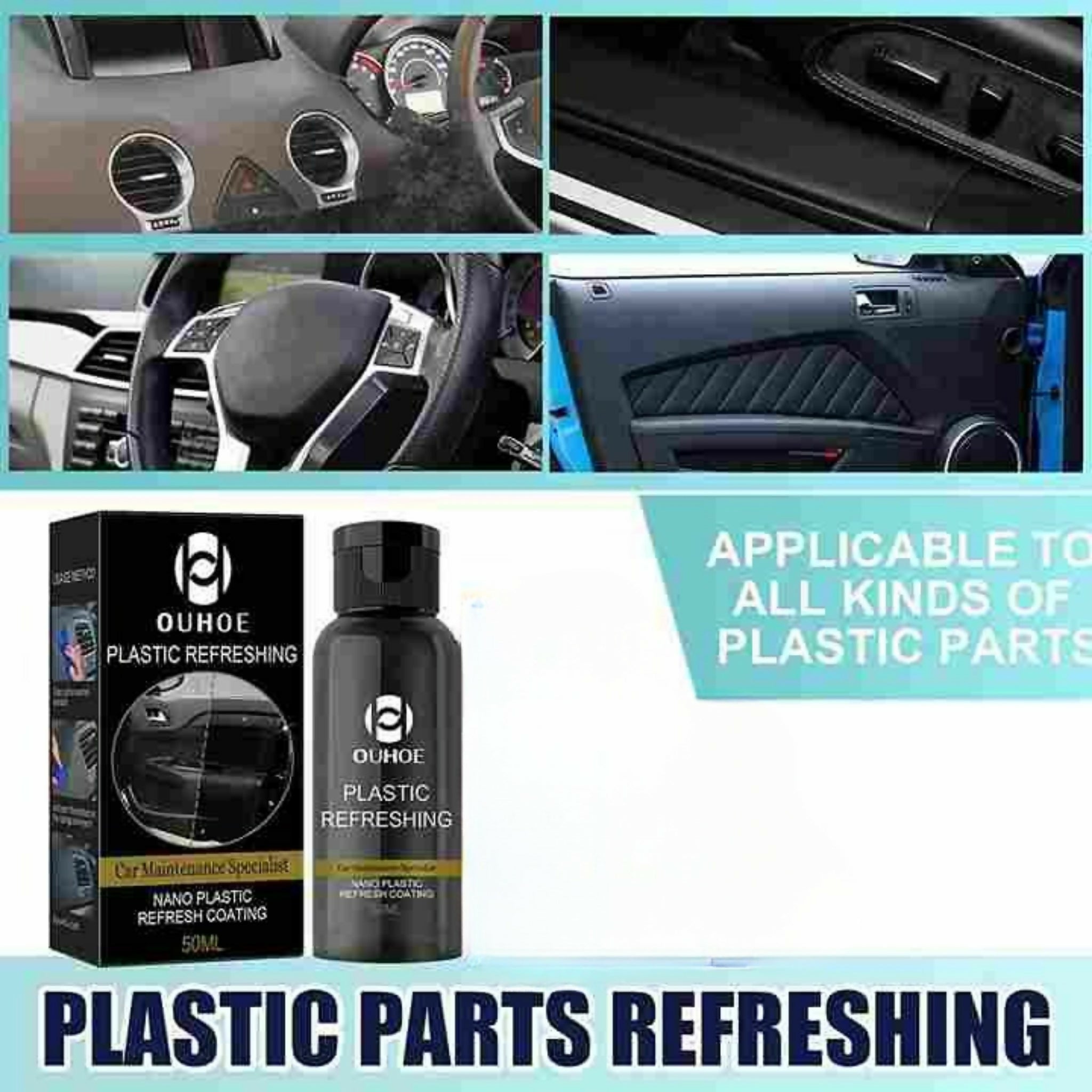 Ouhue Nano Coating for Car Plastic – Interior & Exterior Plastic Restorer for Long-Lasting Shine & Protection