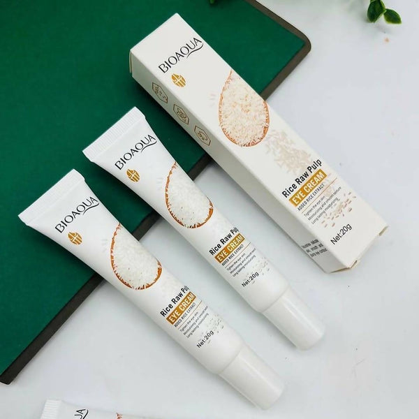 BioAqua Rice Brightening Eye Cream Rice Raw Pulp Eye Cream Acne Scar Removal - 20g