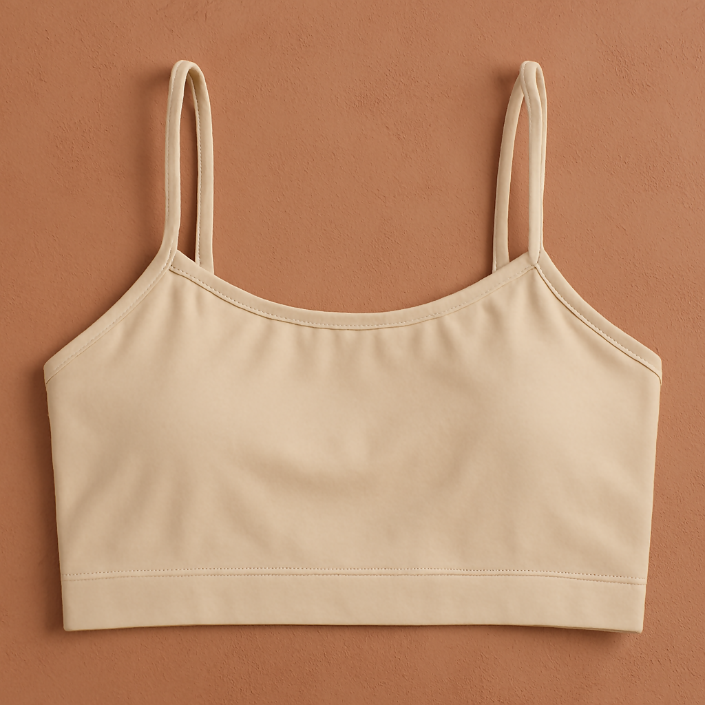 Teenagers’ Malai Non-Padded Bra – Soft, Lightweight & Comfortable Everyday Wear Lingerie, Plain Design in Beige, Sizes 28, 30, 32