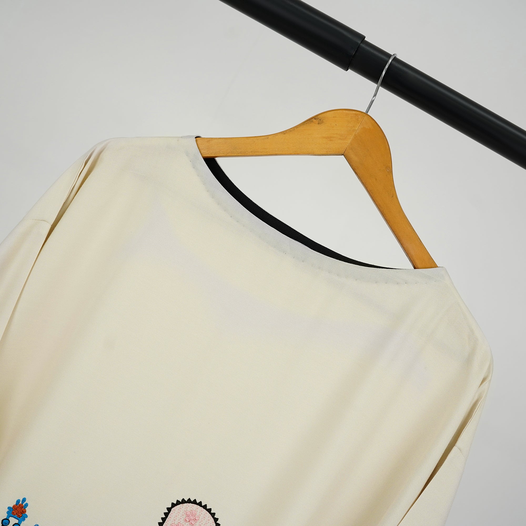 Off White Embroidered Shirt