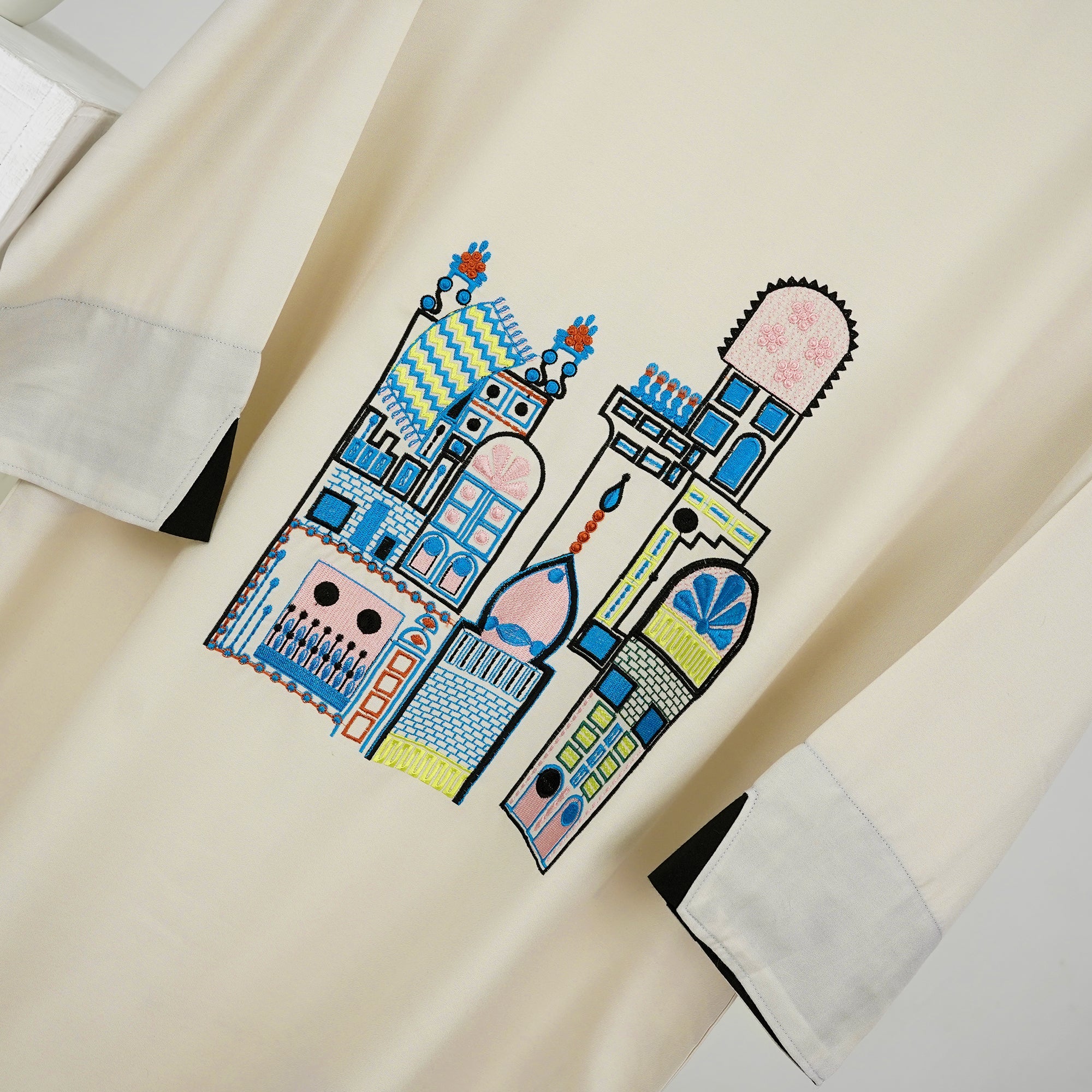 Off White Embroidered Shirt