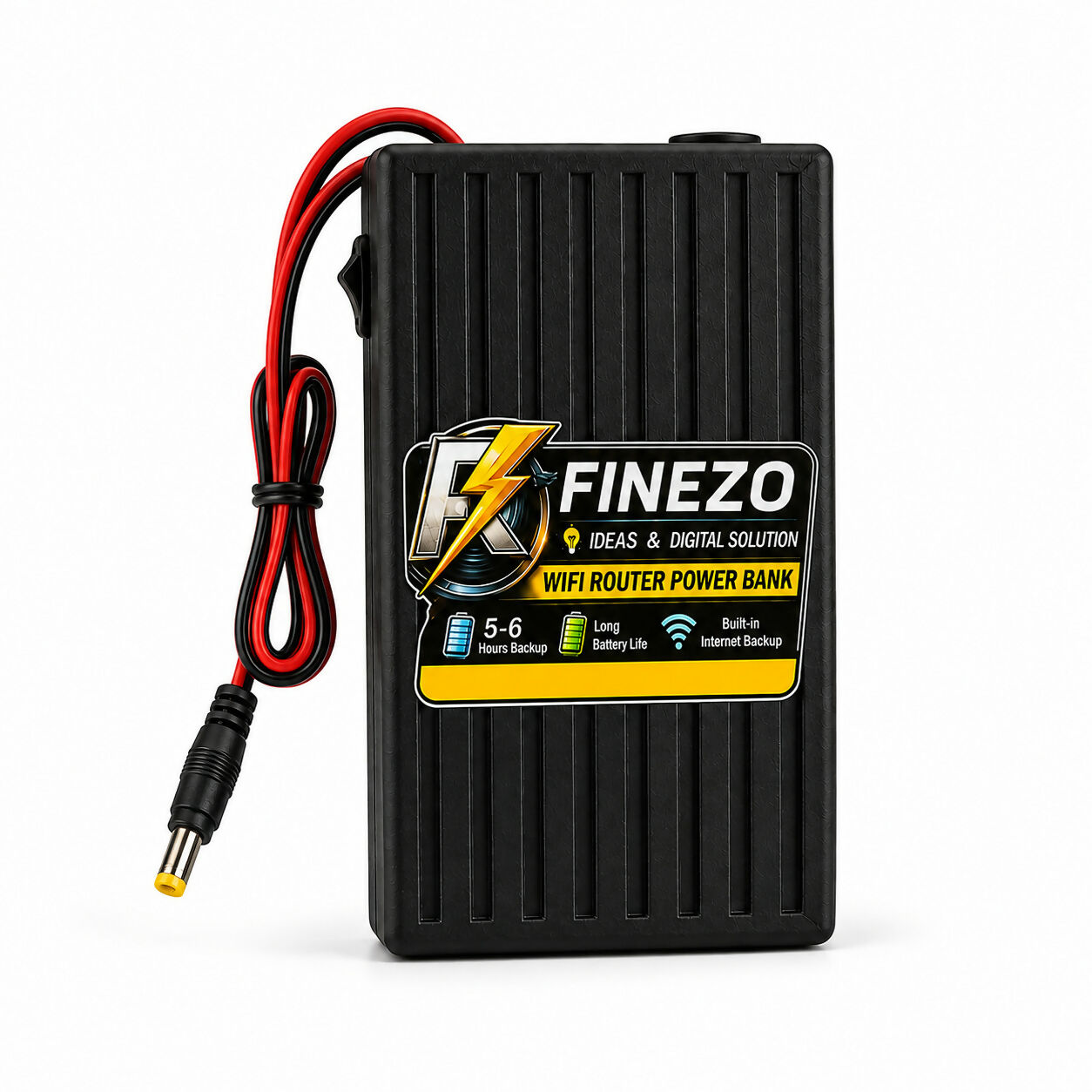 Finezo 12V WiFi Router Power Bank 12000mAh – Mini UPS with 5-6 Hours Backup