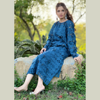 Teal Blue Long Shirt Ensemble