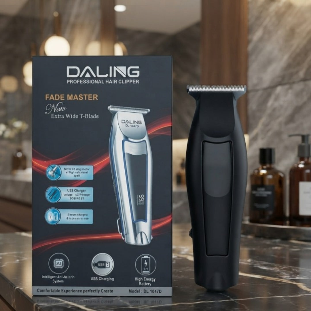 Daling DL-1047D Professional Hair Clipper is designed for precise hair and beard grooming with reliable cutting performance and an ergonomic design. Ideal for everyday personal care, home grooming, and regular hairstyle maintenance.