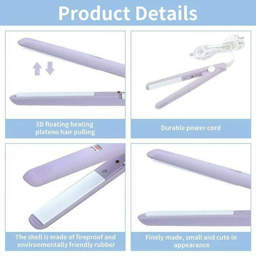 Mini Hair Straightener – Lightweight & Portable Travel Styling Tool | Medium Heat | High/Low Speed Settings | Corded Electric | Multicolor | ABS Plastic