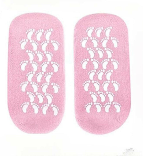 1 Pair Reusable Silicone Spa Gel Socks For Dry Feet And Cracked Heel Treatment