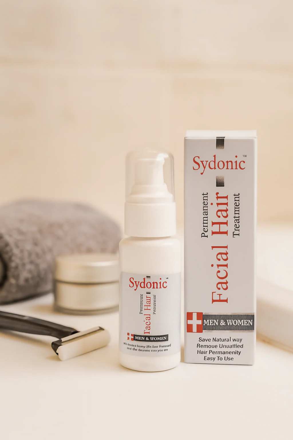 Sydonic Permanent Facial Hair Treatment – 100ml for Men & Women